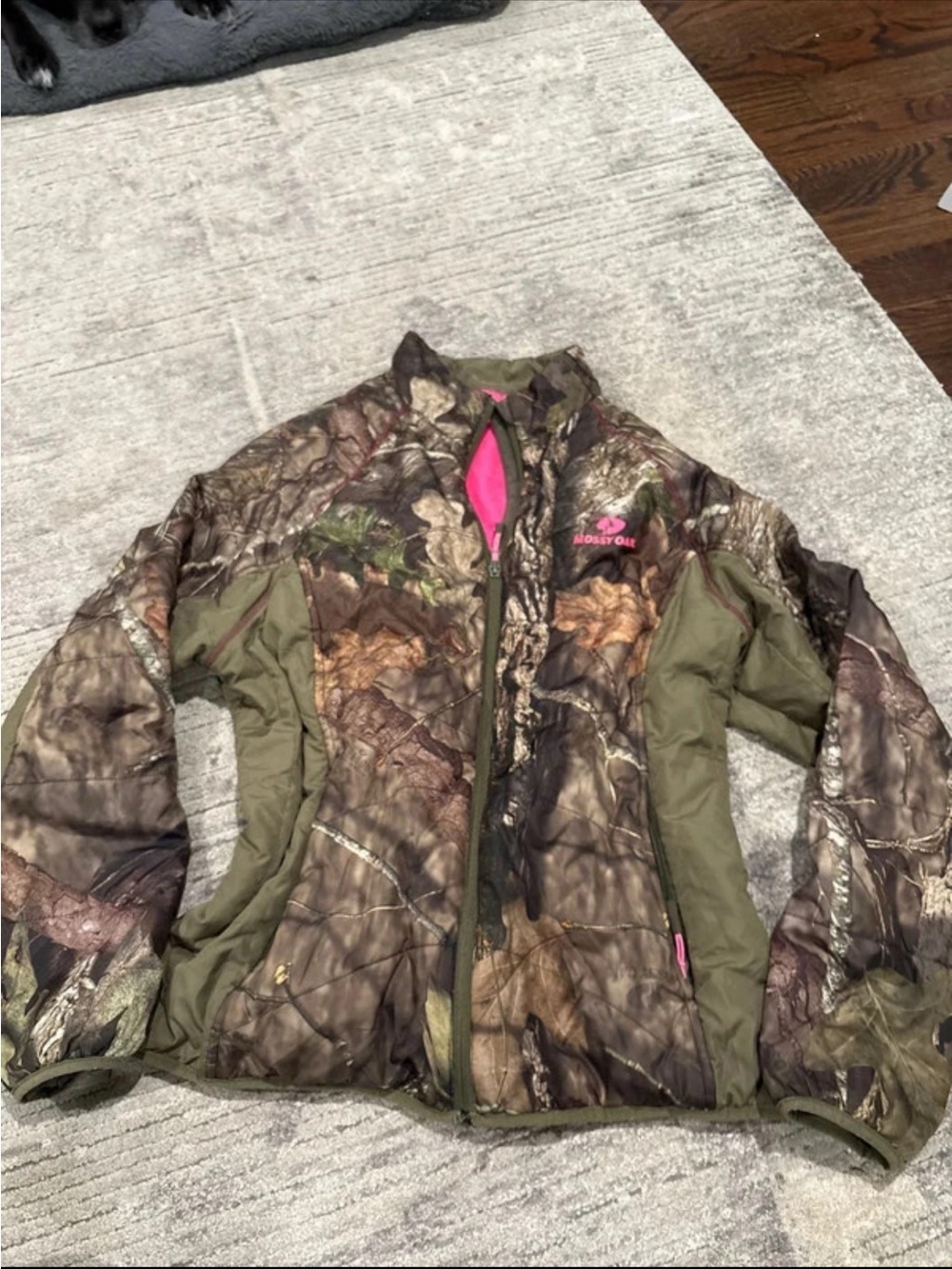 Mossy Oak Olive Green & Camo Pink-Accent Utility Jacket